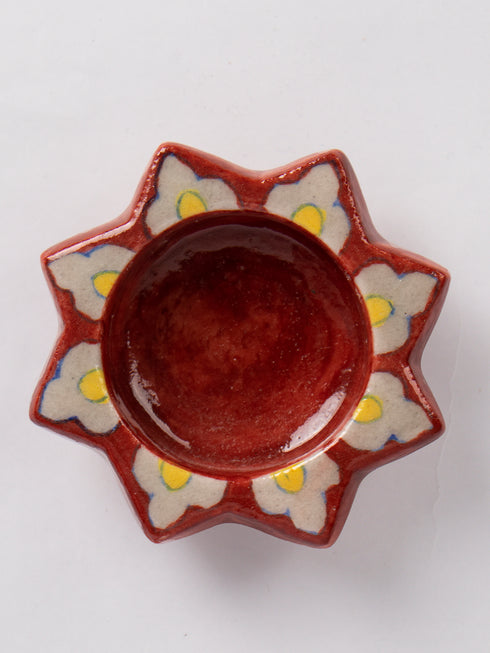 Blue Pottery T-Light Holder Set Of 2 Pcs.
